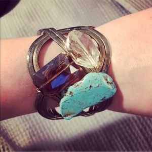 3 Stone Cuff Bracelet